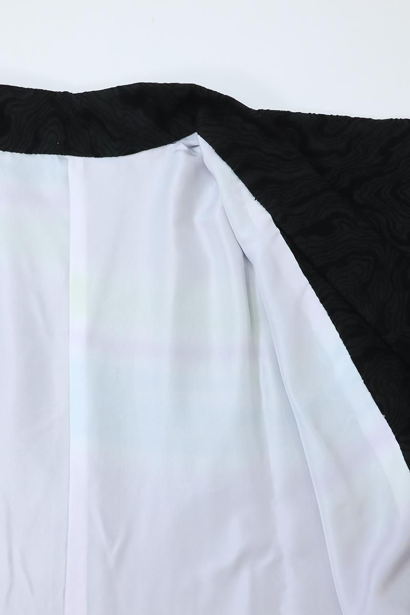 銀座【E-1850】輪奈ビロード 道中着 黒色 抽象文 - 銀座きもの 銀座【E-1850】輪奈ビロード 道中着 黒色 抽象文 - 銀座きもの