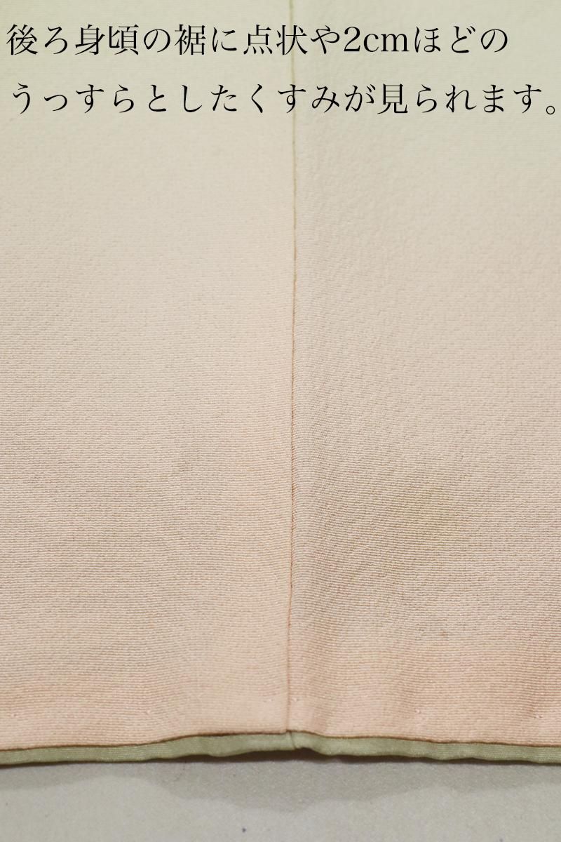 銀座【B-3592】（細め）本加賀友禅 森田耕三作 付下げ 淡い白