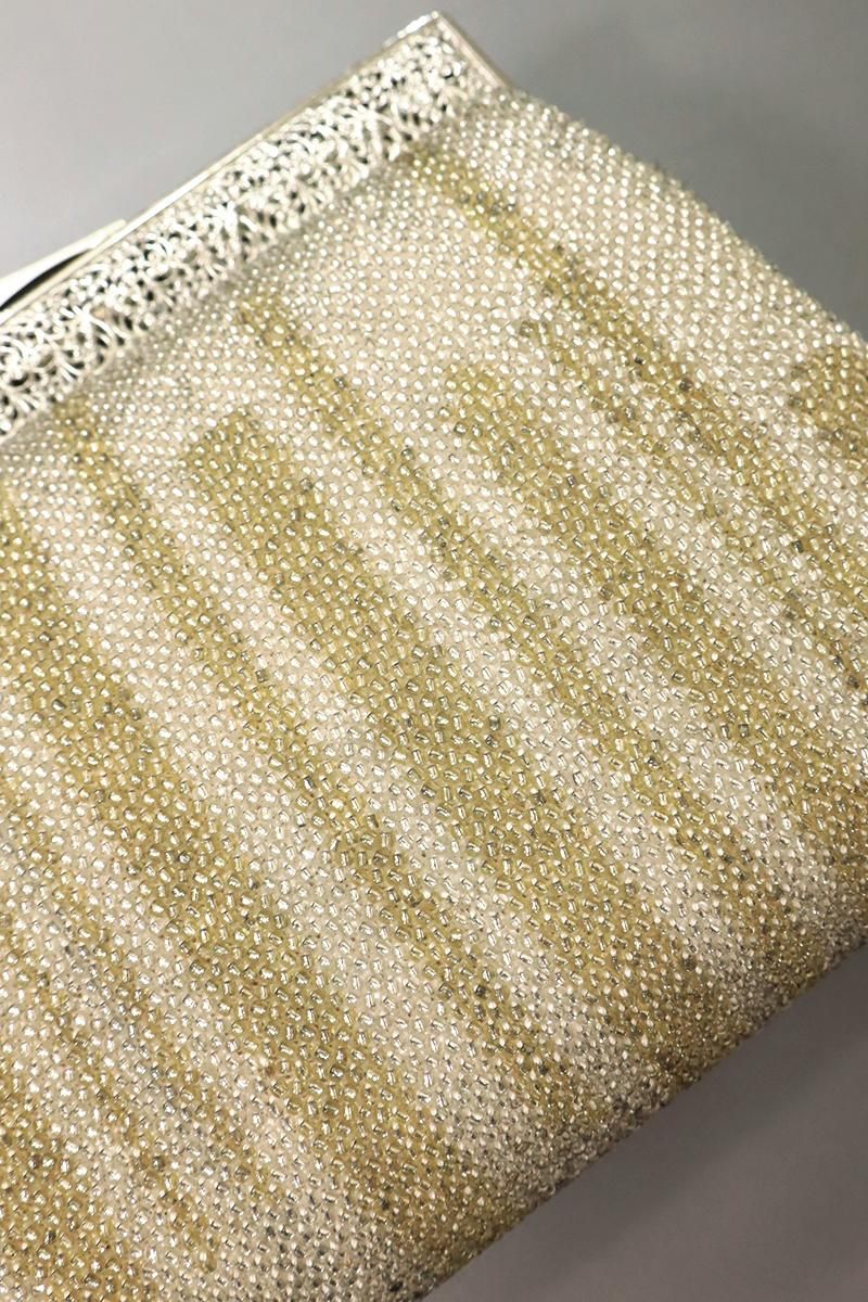 SEIKOMATSUDA 付け下げ 銀通し ビーズ刺繍 正絹 躾糸付き X206