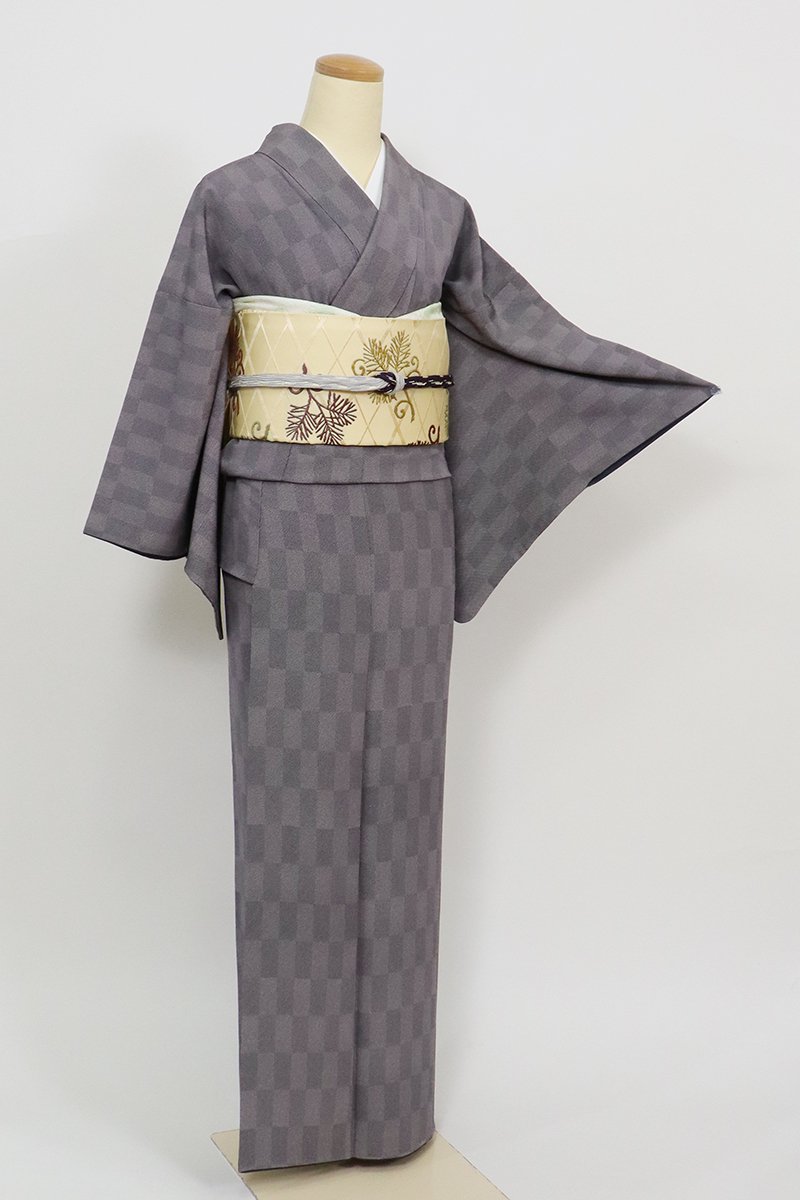 帯とお着物セットです　未使用　江戸小紋　伝統工芸士　保科土山氏　極鮫小紋　とび柄