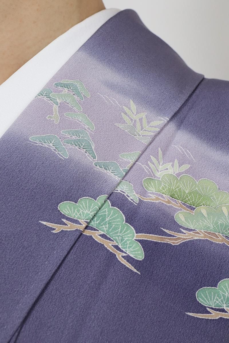 銀座【B-3606】染一ッ紋 訪問着 紅掛花色 松の図 - 銀座きもの青木