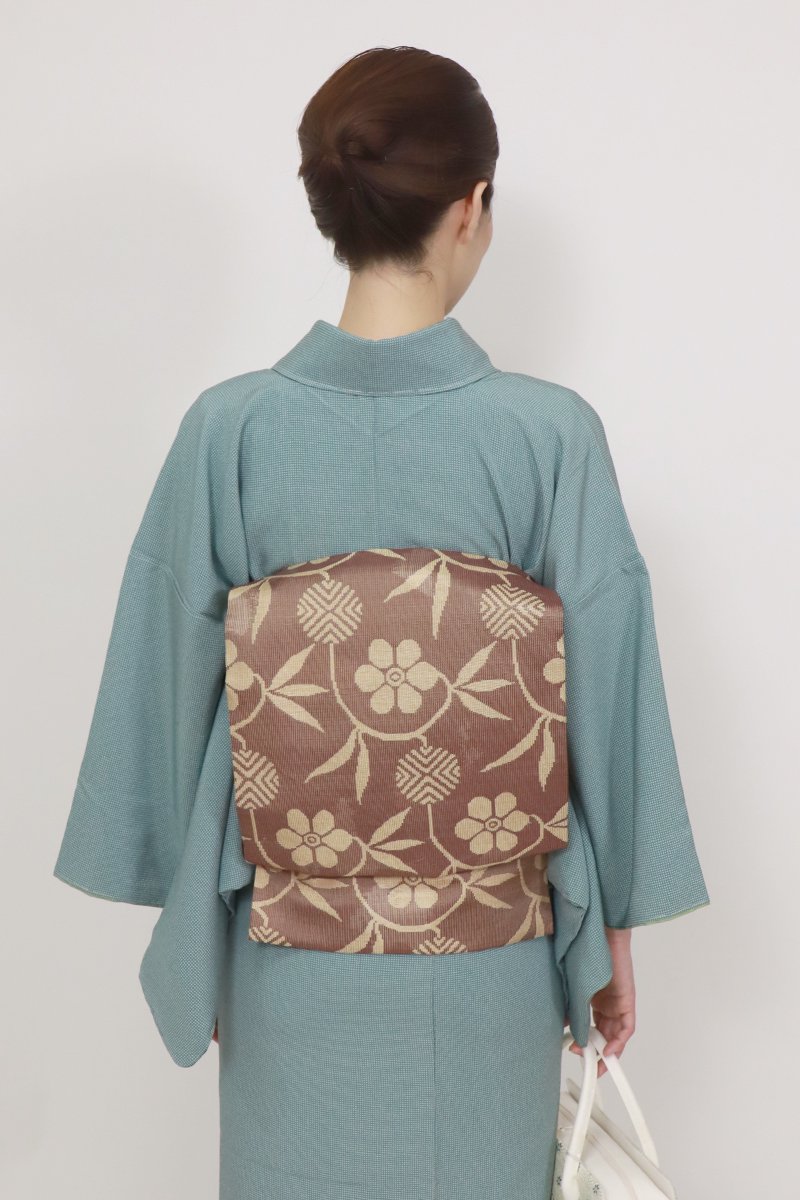名古屋帯 正絹 つづれ織 椿 蕾 着物 obi kimono AO-0218kimonolove