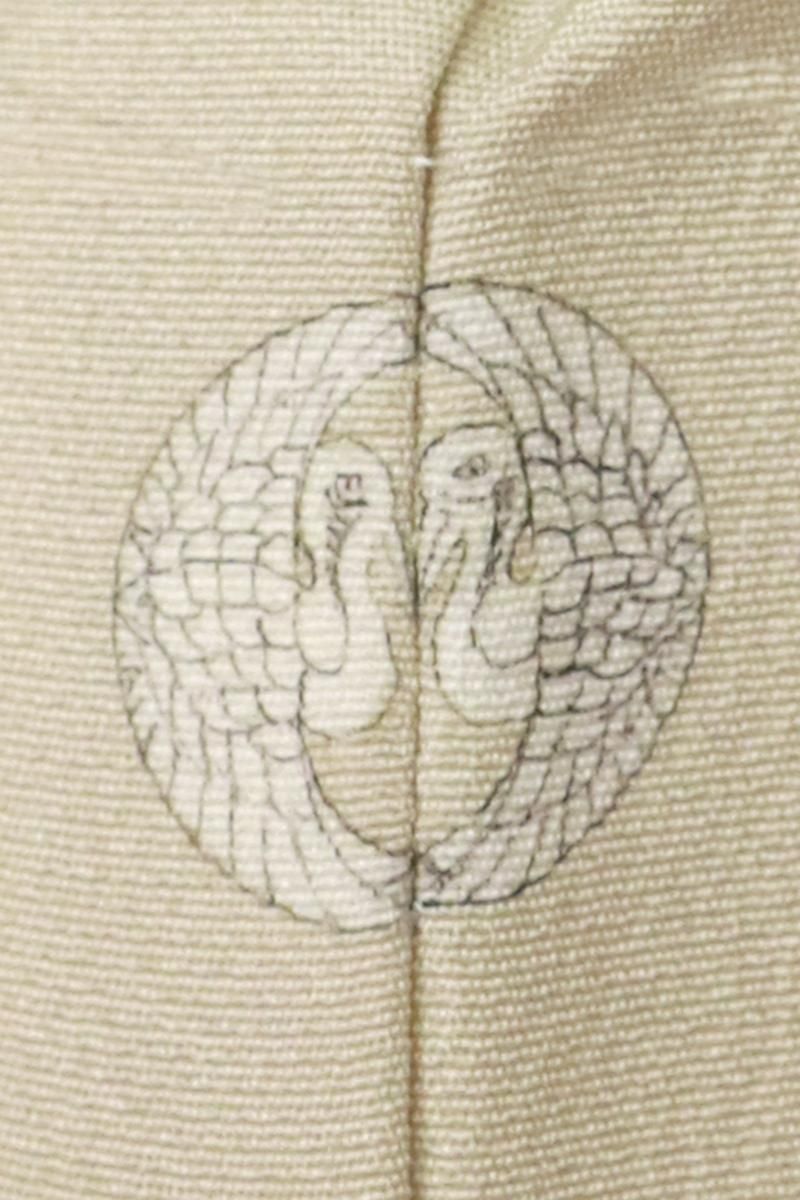 銀座【B-3648】染一ッ紋 色留袖 白橡色 屏風に四季花 - 銀座 銀座【B-3648】染一ッ紋 色留袖 白橡色 屏風に四季花 - 銀座