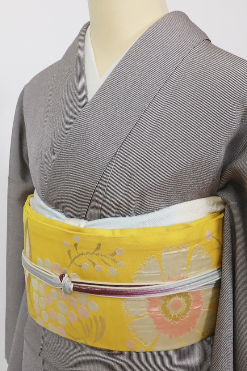 あおき【C-2703】（細め）江戸小紋 紅消鼠色 万筋 - 銀座きもの