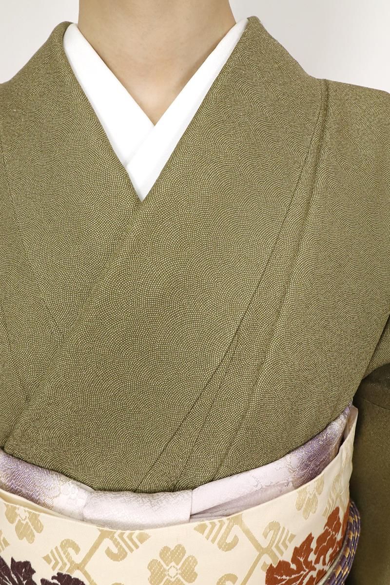 銀座【C-2726】江戸小紋 利休茶色 鮫 :身丈161/裄68/細め - 銀座