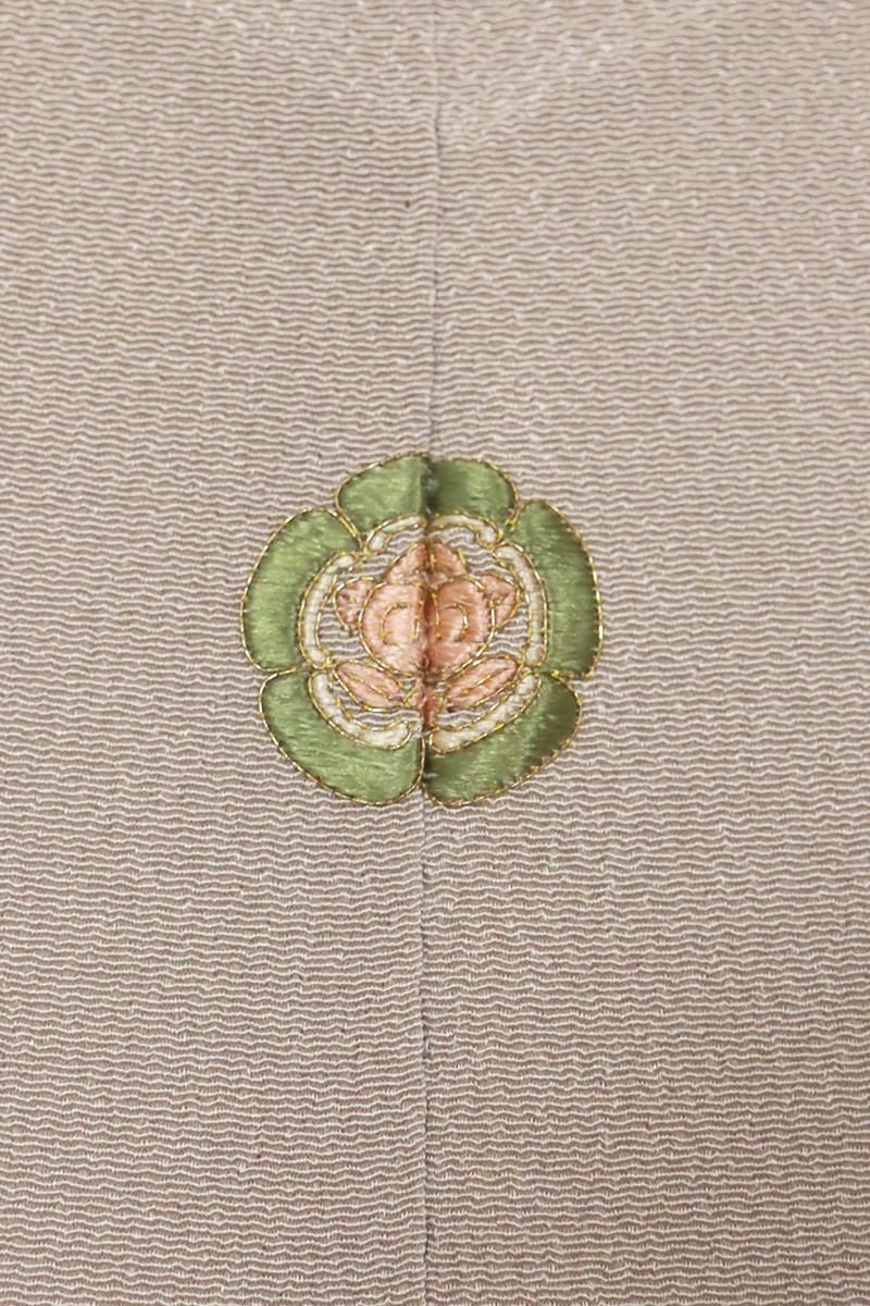 銀座【B-3688】繍一ッ紋 色留袖 江戸鼠色 四季花の図 :身丈157/裄66