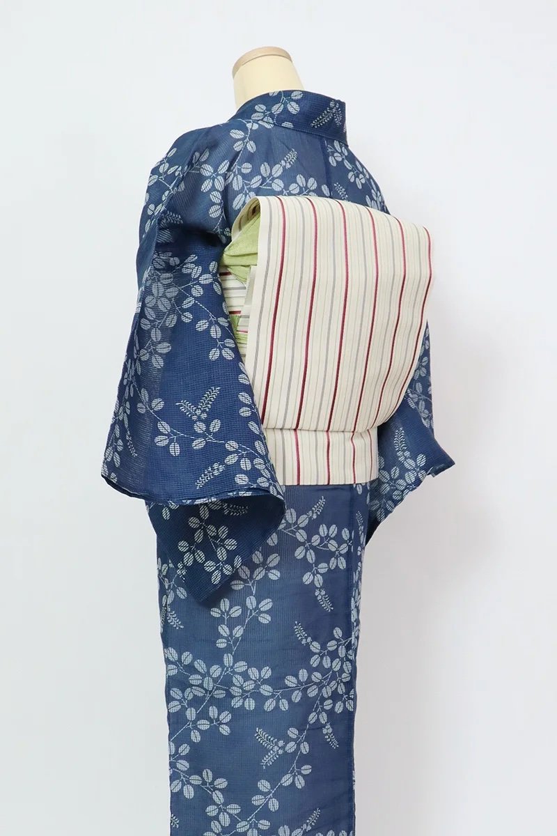 銀座【K-9037-2】西村織物製 本場筑前博多織 紗 八寸織名古屋帯 練色 
