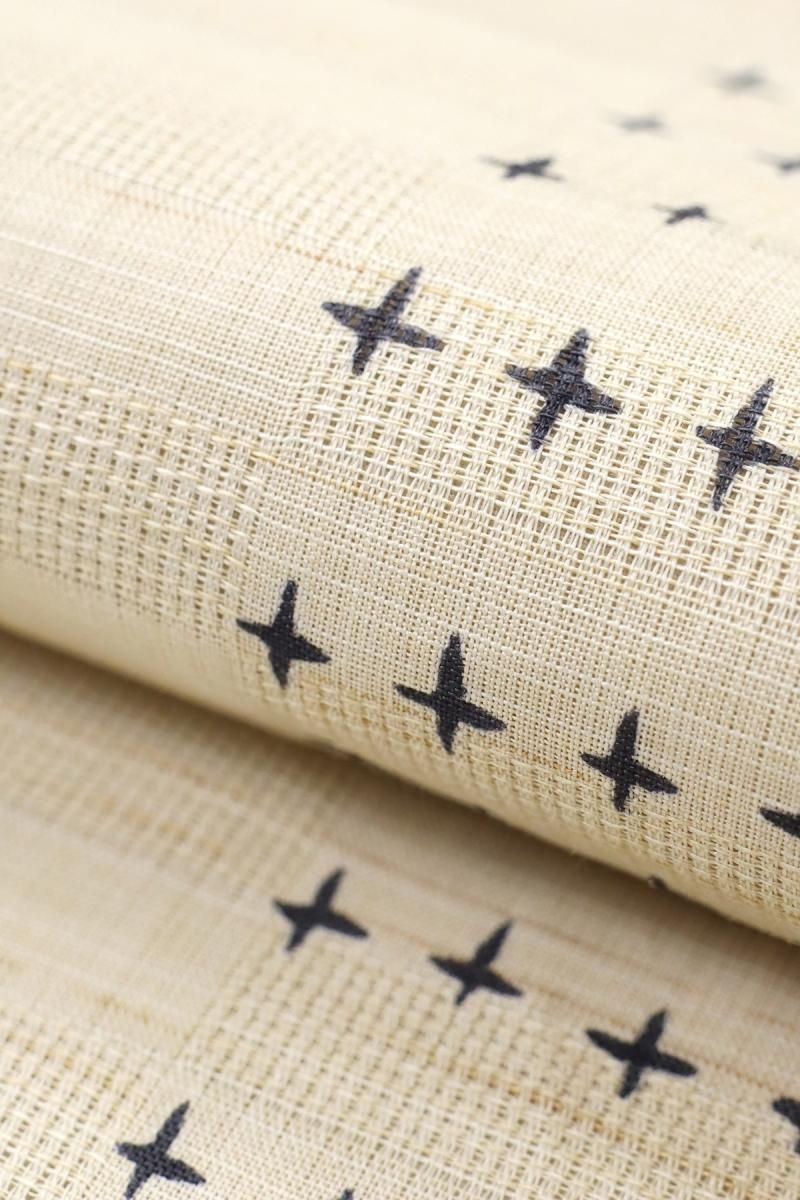 [iizuka] 名古屋帯２本セット　白　魚　絣柄　洒落帯　カジュアル　紬 唐草模様 青色 白色 六通 紬 洒落帯 カジュアルな袋帯 27 楽天