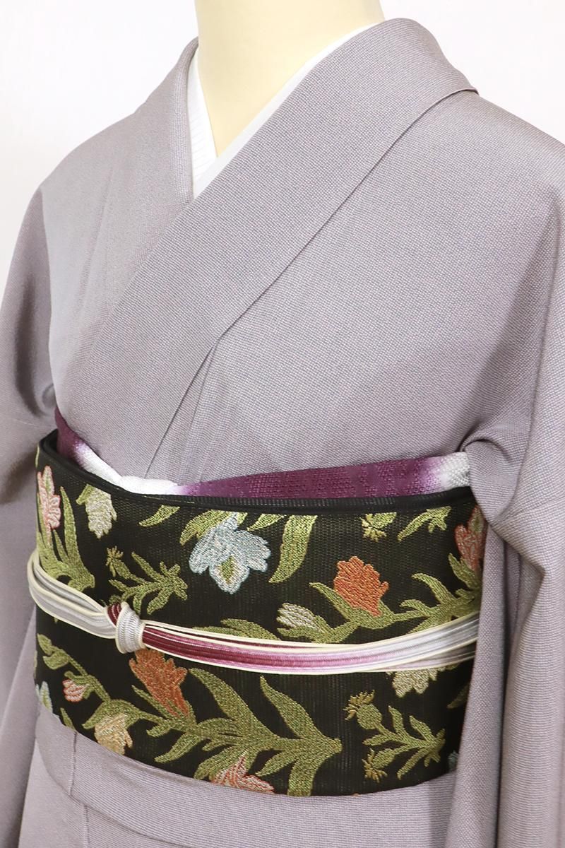 銀座【C-2789】伝統工芸士 砂川健一作 単衣 江戸小紋 紫鼠色 角