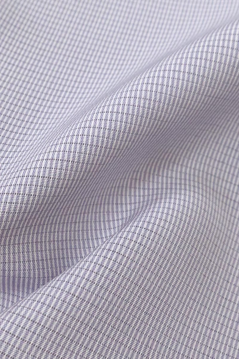 銀座【C-2787】絽 江戸小紋 藤色 万筋（反端付）（N）:身丈157/裄66.5