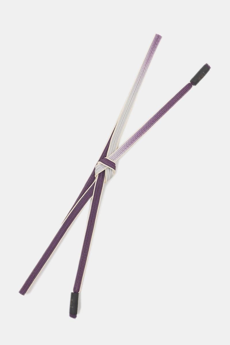 J-3055】衿秀製 帯締め 綾竹組 深紫色系×グレー系 二色暈かし - 銀座