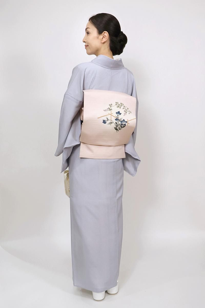 銀座【C-2792】絽 江戸小紋 青藤色 万筋（反端付）（N）:身丈163/裄