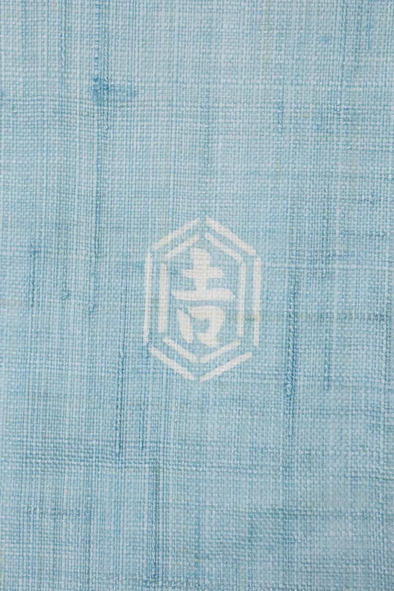 銀座【K-9822】栗山工房製 麻地 型染 名古屋帯 秘色色 月下美人 銀座【K-9822】栗山工房製 麻地 型染 名古屋帯 秘色色 月下美人