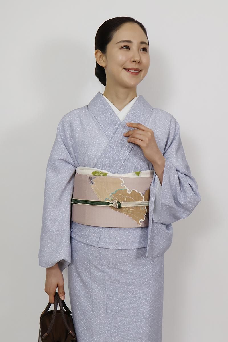 504mn6◇銀座きしや 小花 縮緬 名古屋帯◇美品 504mn6◇銀座きしや 小花 縮緬 名古屋帯◇美品
