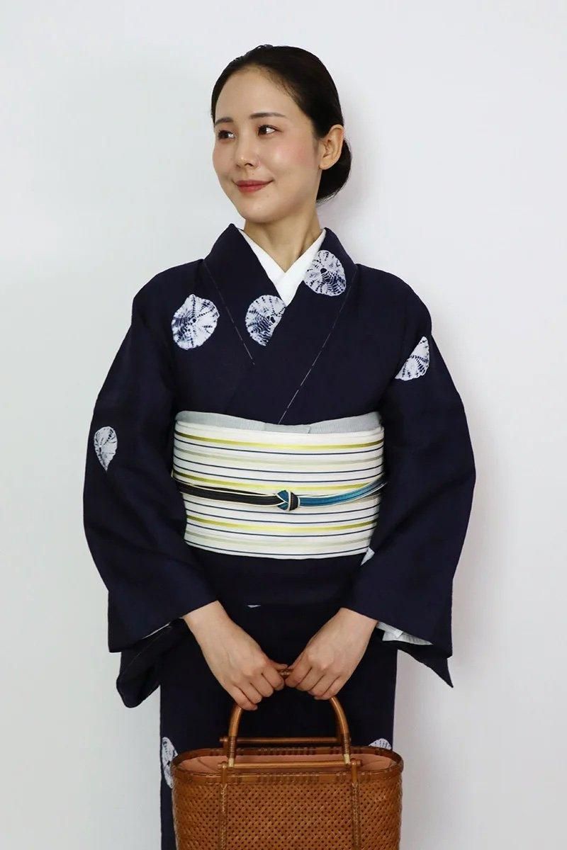 【西村織物】苧麻博多織　名古屋帯　全通 西村織物 博多織全通 紋八寸名古屋帯【洋花朱子文様 ピオニー