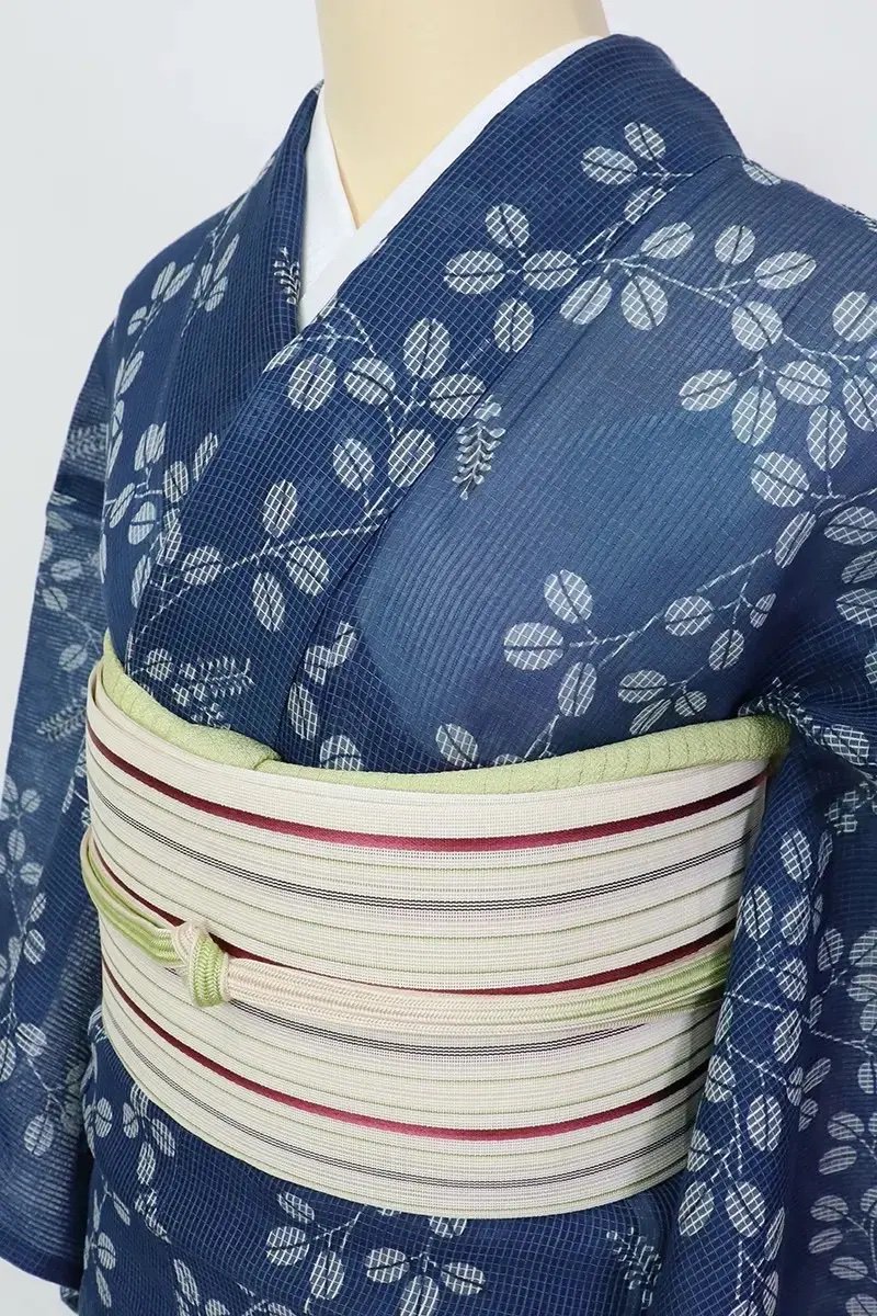 銀座【K-9037-3】西村織物製 本場筑前博多織 紗 八寸織名古屋帯 練色 
