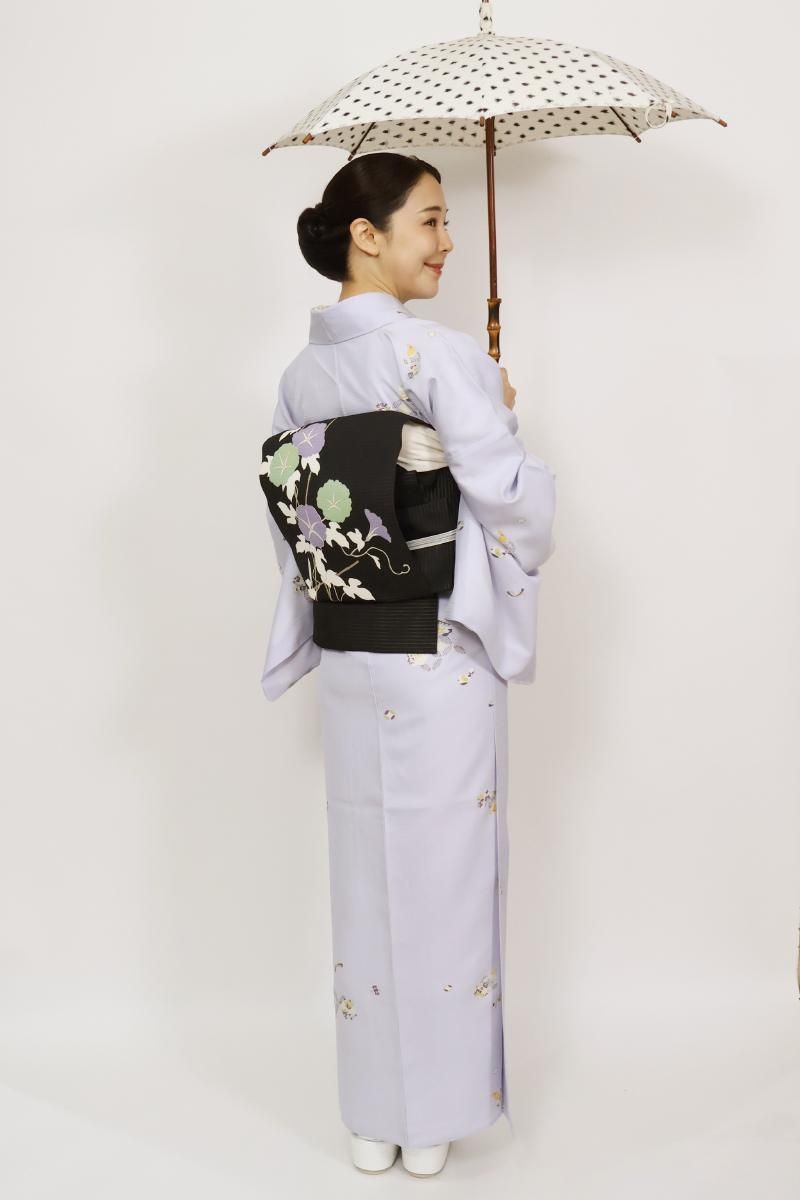 お値下げ中　わたしの中の特選　鮫小紋　ブルーのグラデーション　八掛が可愛い わたしの中の特選 鮫小紋 ブルーのグラデーション 八掛が可愛い