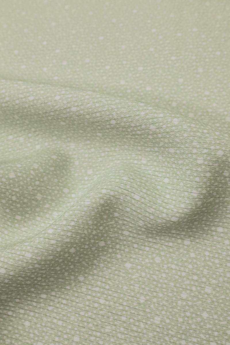 銀座【C-2831】絽 江戸小紋 淡い山葵色 紙吹雪文（反端付）（N）:身丈