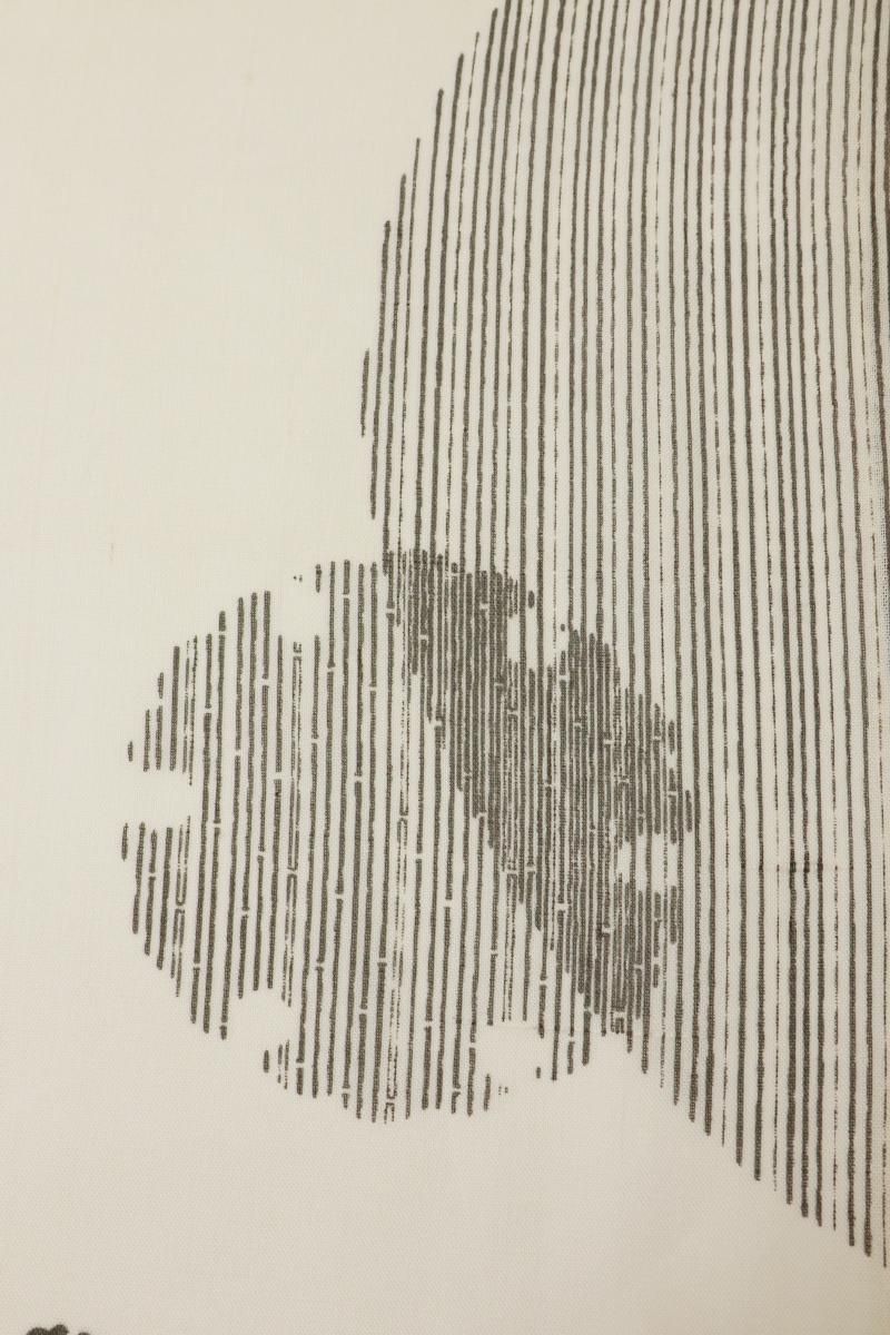 銀座【D-3545】伝統工芸士 白川貞夫作 夏芭蕉地 小紋 象牙色 雪輪文