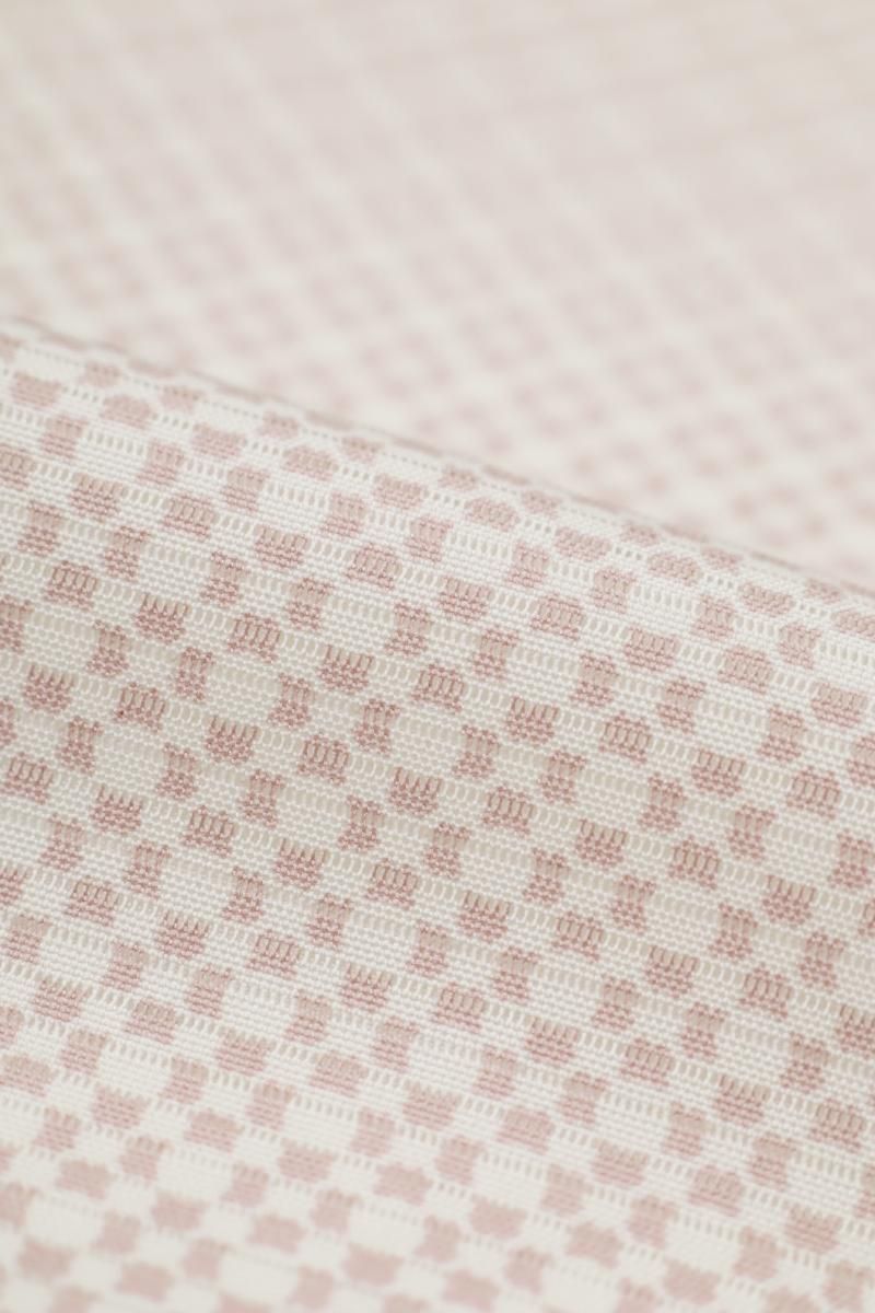 銀座【C-2821-2】絽 江戸小紋 薄柿色 幾何文（反端付）（N）:身丈