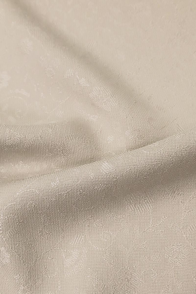 銀座【C-2846】薄物 色無地 亜麻色 花唐草の地紋（反端付）（N）:身丈