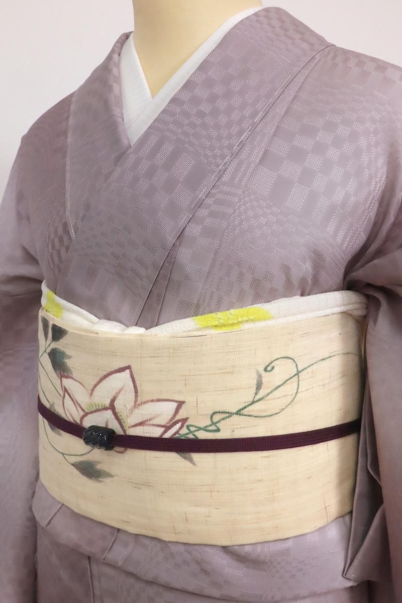リサイクル着物】名古屋帯 憲法茶色（けんぽうちゃいろ） 染め帯