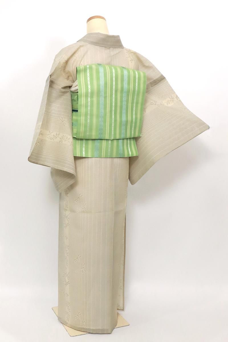 夏着物 夏大島 曲線縦縞模様 藍色 KK-1946 銀座【A-3796】夏大島紬 藍鉄色 七宝文 - 銀座きもの青木｜長く