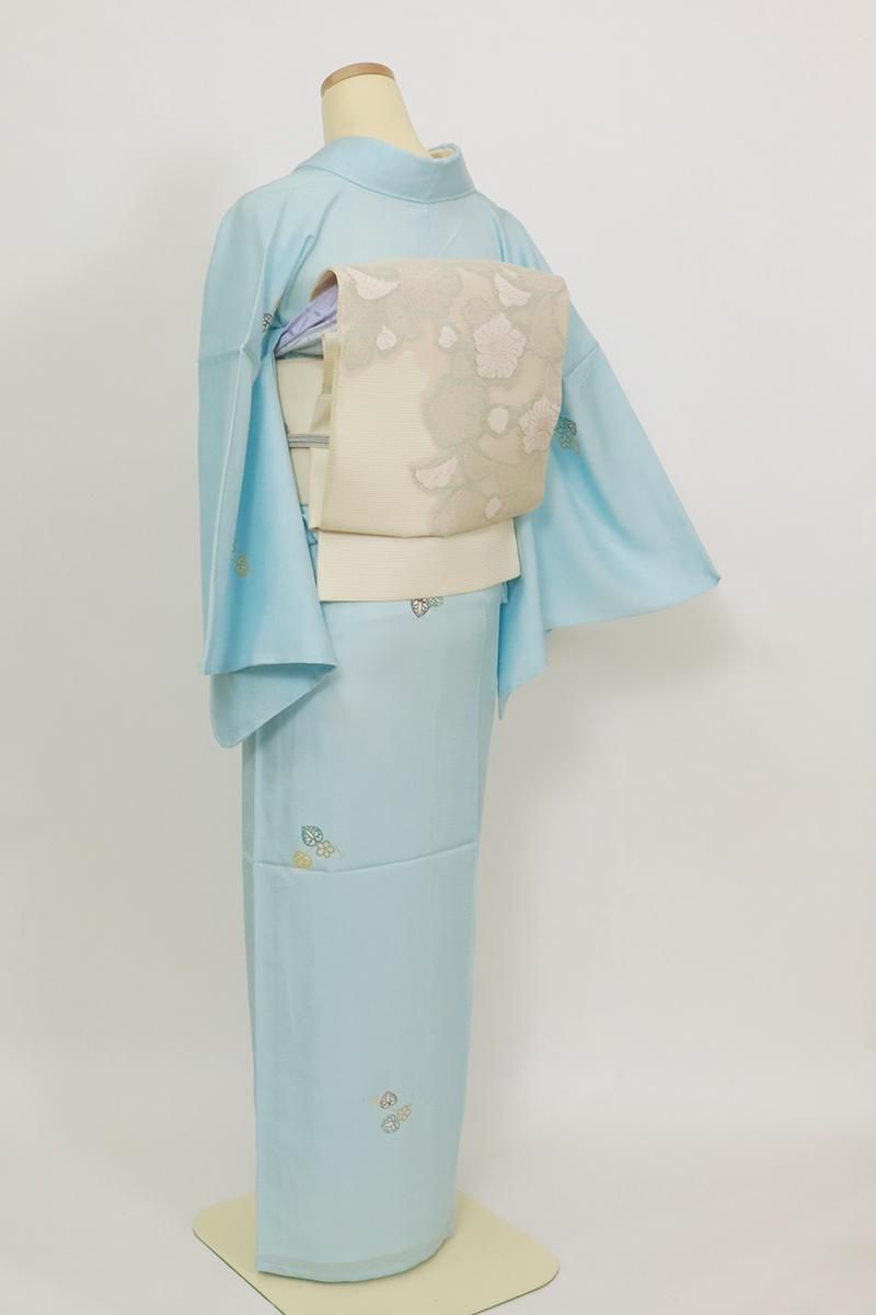 あおき【D-3568】京摺り友禅 伝統工芸士 岡本澄生作 絽 小紋