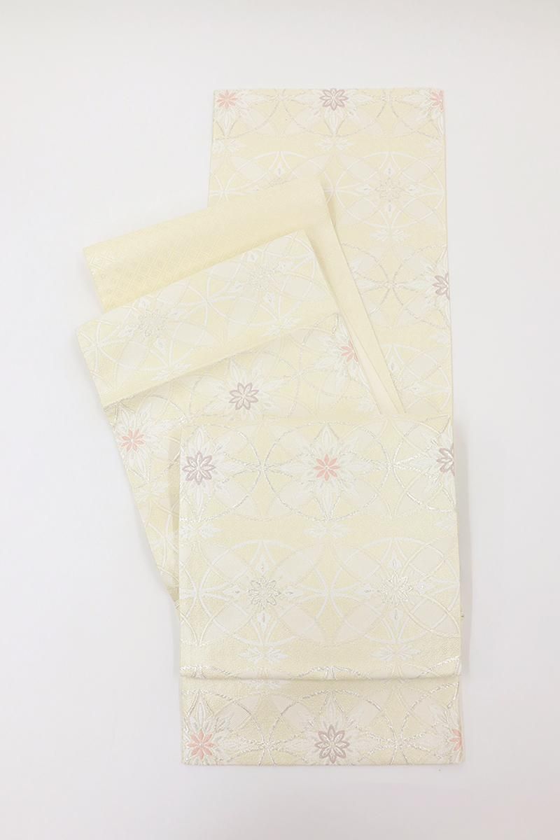 銀座【L-7547-1】西陣製 袋帯 蒸栗色 七宝華文（証紙付）（N