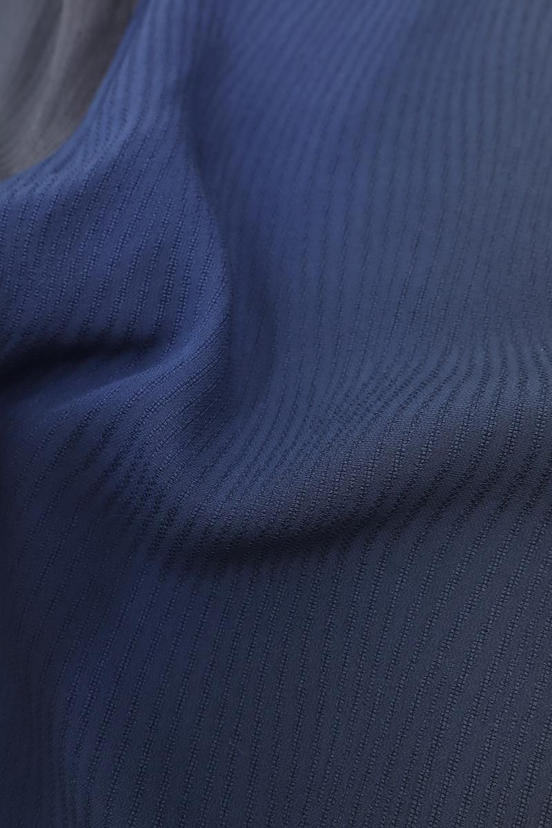 銀座【E-2052】紋紗 羽織 黒色×濃藍色 竪暈かし（反端付） :身丈101/裄