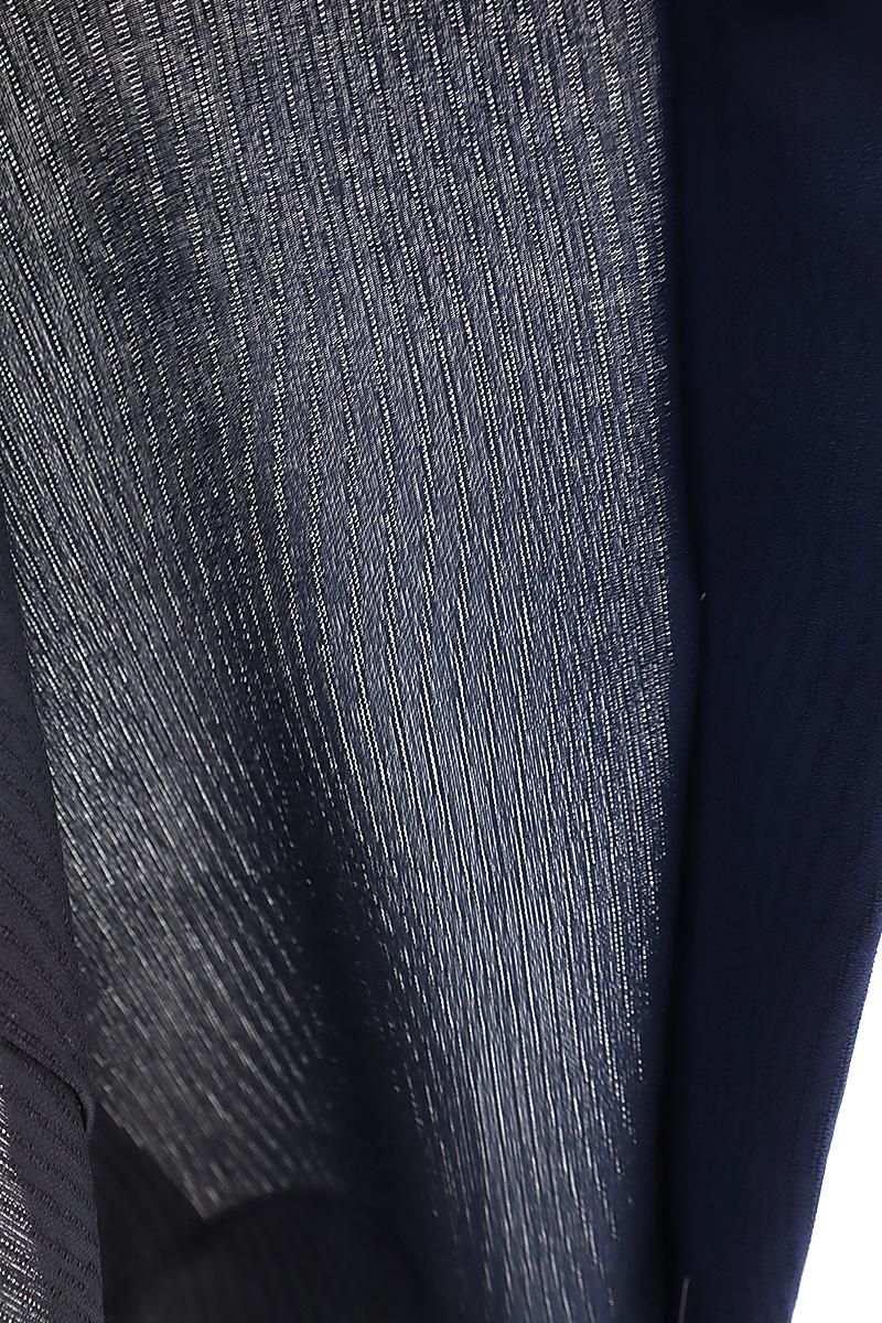 銀座【E-2052】紋紗 羽織 黒色×濃藍色 竪暈かし（反端付） :身丈101/裄