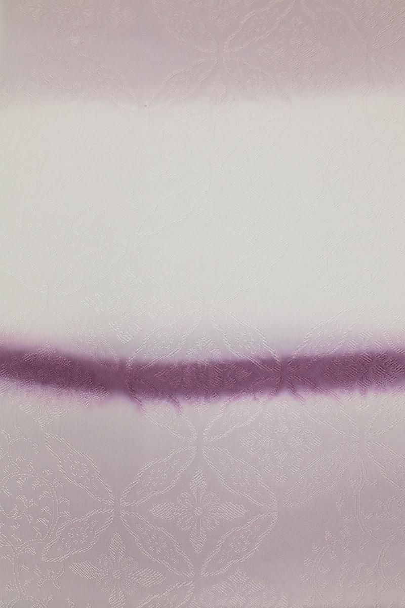 G-3095】衿秀製 帯揚げ 七宝花菱文 横段暈かし 薄ピンク系×薄紫色系