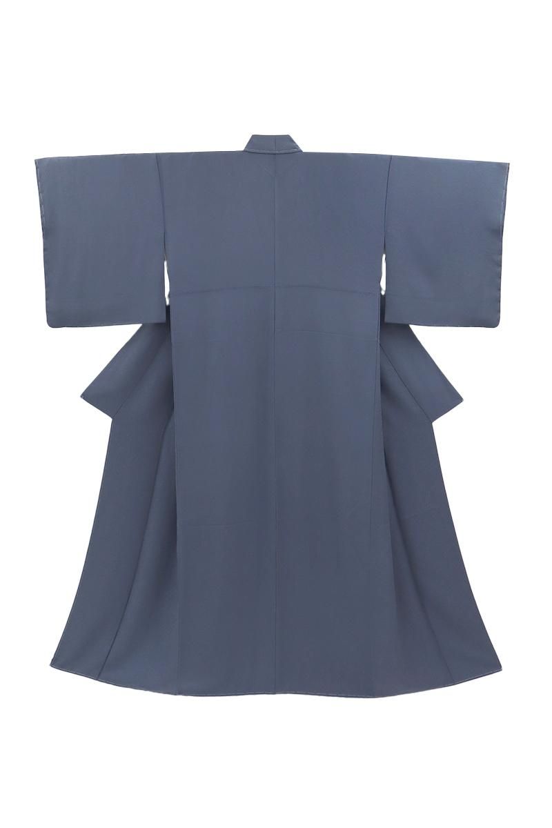 未使用品【藍染】菊唐草 小紋 正絹 単衣s161 | 着物 夢美月