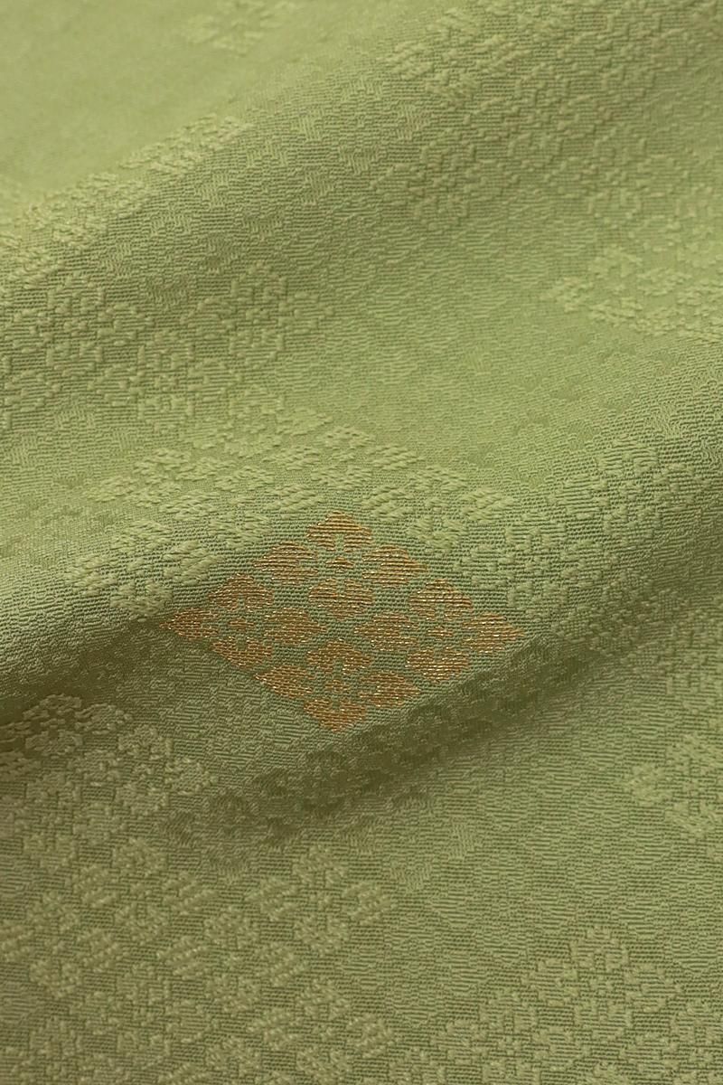 ★専用★おな2点おまとめ【色無地】格子地紋　和色 灰青色　花菱地紋 銀座【C-1261】（細め）染一ッ紋 色無地 薄色 七宝花菱地紋 (小田急