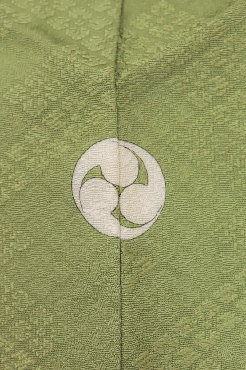 M308　色無地　身丈163cm　染一つ紋　落款　草木染 M308 色無地 身丈163cm 染一つ紋 落款 草木染 M308 色無地 身丈163cm