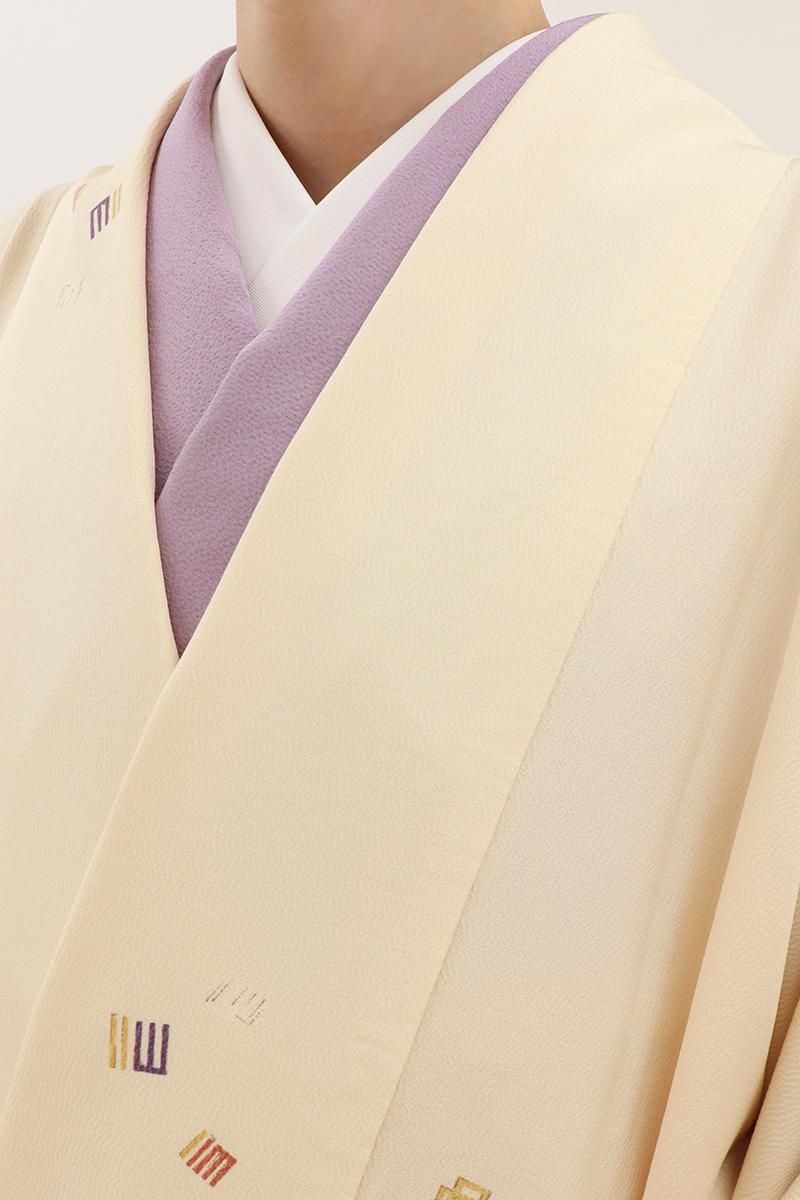 銀座【E-2094】道中着 ベージュ系 源氏香の図:身丈105/裄68