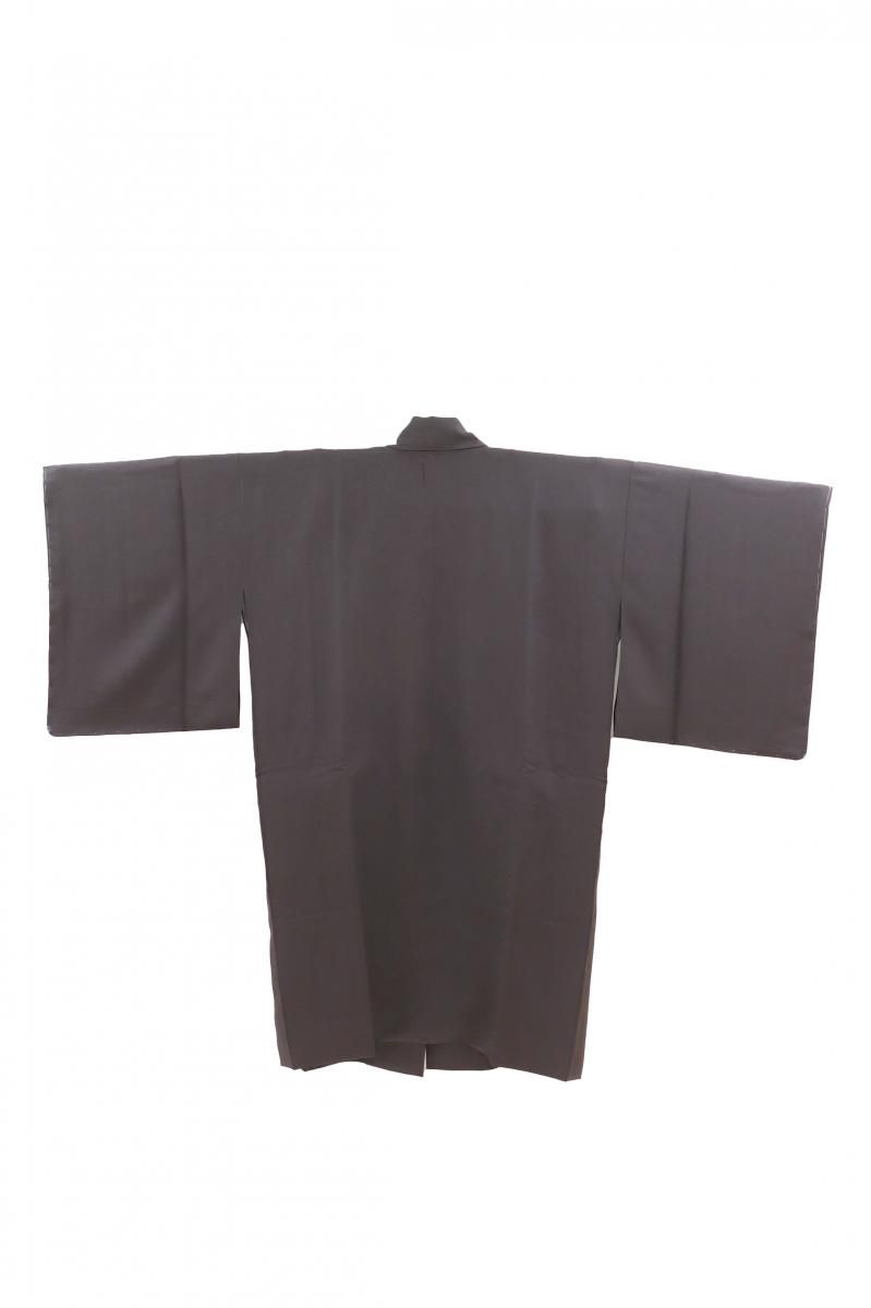 銀座【E-2093】道中着 グレー系 花唐草の地紋（反端付)（N):身丈104/裄