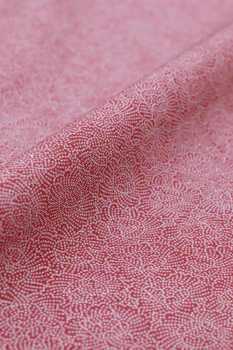 銀座【C-2959】人間国宝 小宮康孝作 江戸小紋 赤色系 牡丹の図（落款入