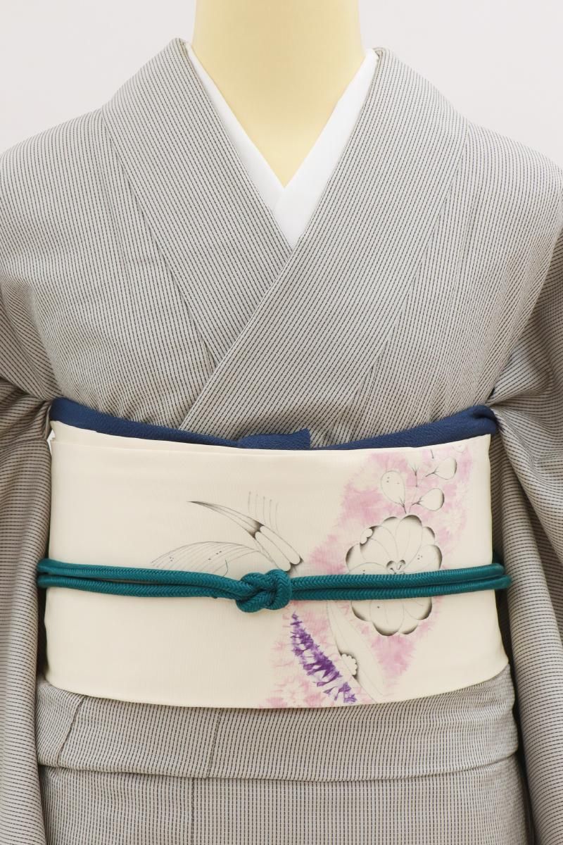 銀座【H-0086】日本工芸会正会員 小倉建亮作 塩瀬地 絞り染め 銀座【H-0086】日本工芸会正会員 小倉建亮作 塩瀬地 絞り染め