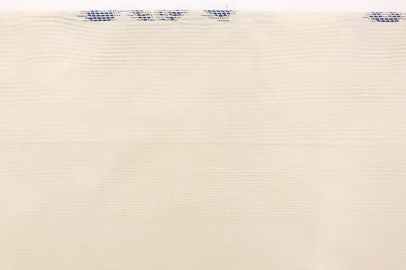 銀座【H-0093】西陣 帯屋捨松製 織名古屋帯 白色系 ベンガル更紗