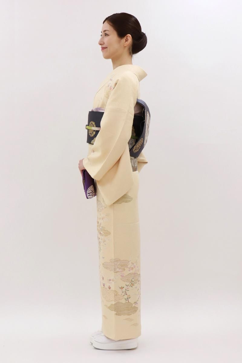 メグモグ 様専用】訪問着 薄浅葱色 ライトブルー系 身丈163cm 四季草花