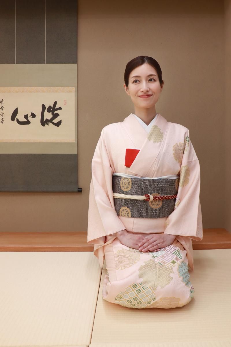 銀座【B-3860】訪問着 ピンク系 雪輪文 :身丈161/裄68 - 銀座きもの