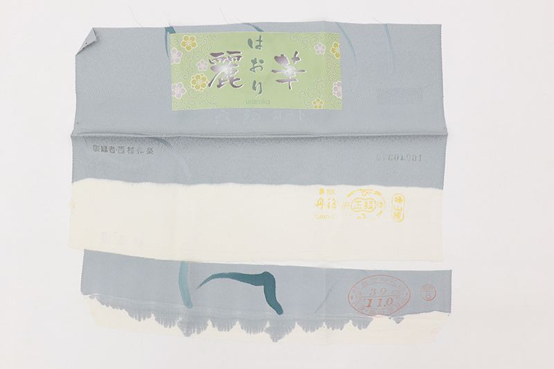 銀座【E-2131】羽織 水色系 六瓢文(反端付・羽織紐付):身丈92.5/裄69