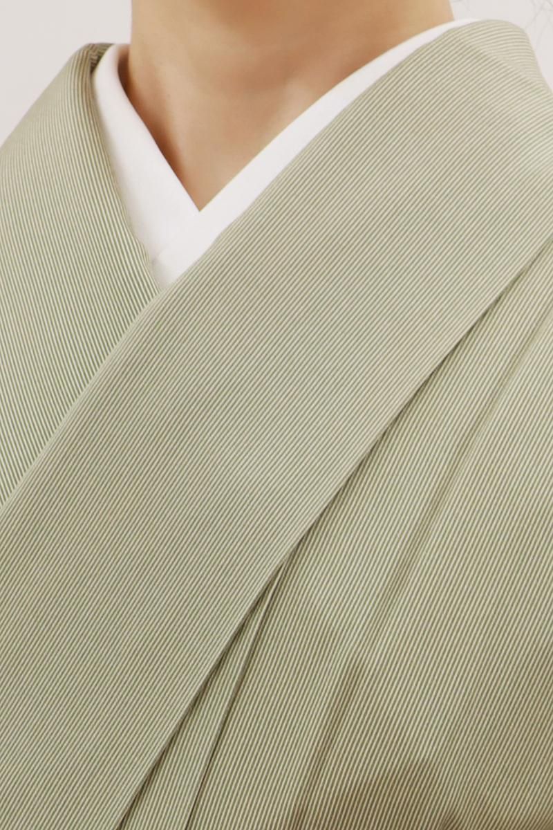 銀座【C-3017】江戸小紋 緑色 万筋 :身丈155/裄65 - 銀座きもの青木