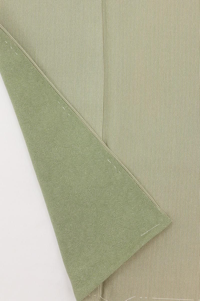 銀座【C-3017】江戸小紋 緑色 万筋 :身丈155/裄65 - 銀座きもの青木