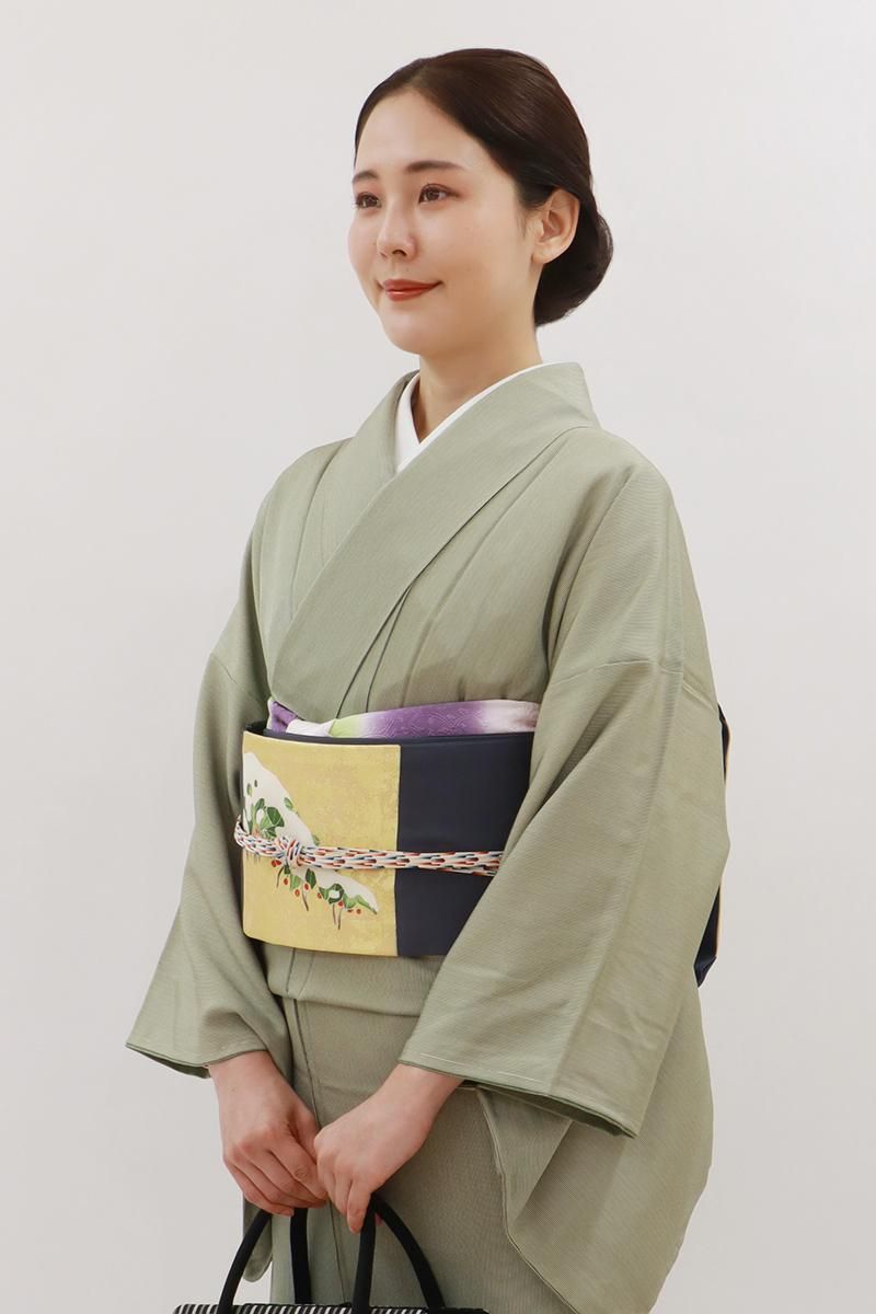 名古屋帯　塩瀬　グレー 楽天市場】名古屋帯 正絹 未使用 九寸 塩瀬 仕立て上がり グレー