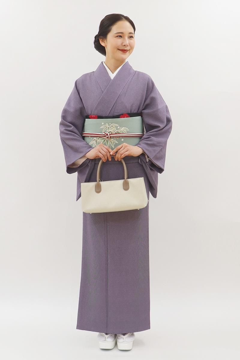 銀座【C-3018】伝統工芸士 服部光擴 染一ッ紋 江戸小紋 紫色系