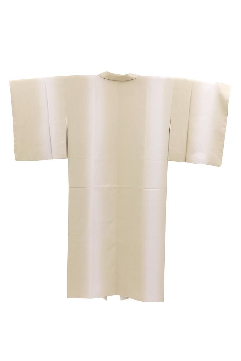 銀座【E-2168】和装コート ベージュ系 竪暈かし :身丈124/裄64.5