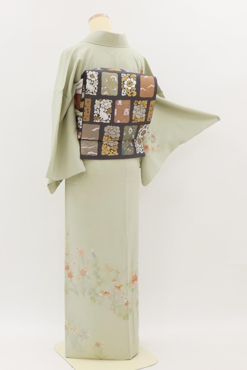 【蘇州刺繍】正絹　訪問着　刺繍に蝶柄　袷 着物 訪問着 蝶刺繍 正絹 蘇州刺繍】正絹 訪問着 刺繍に蝶柄 袷