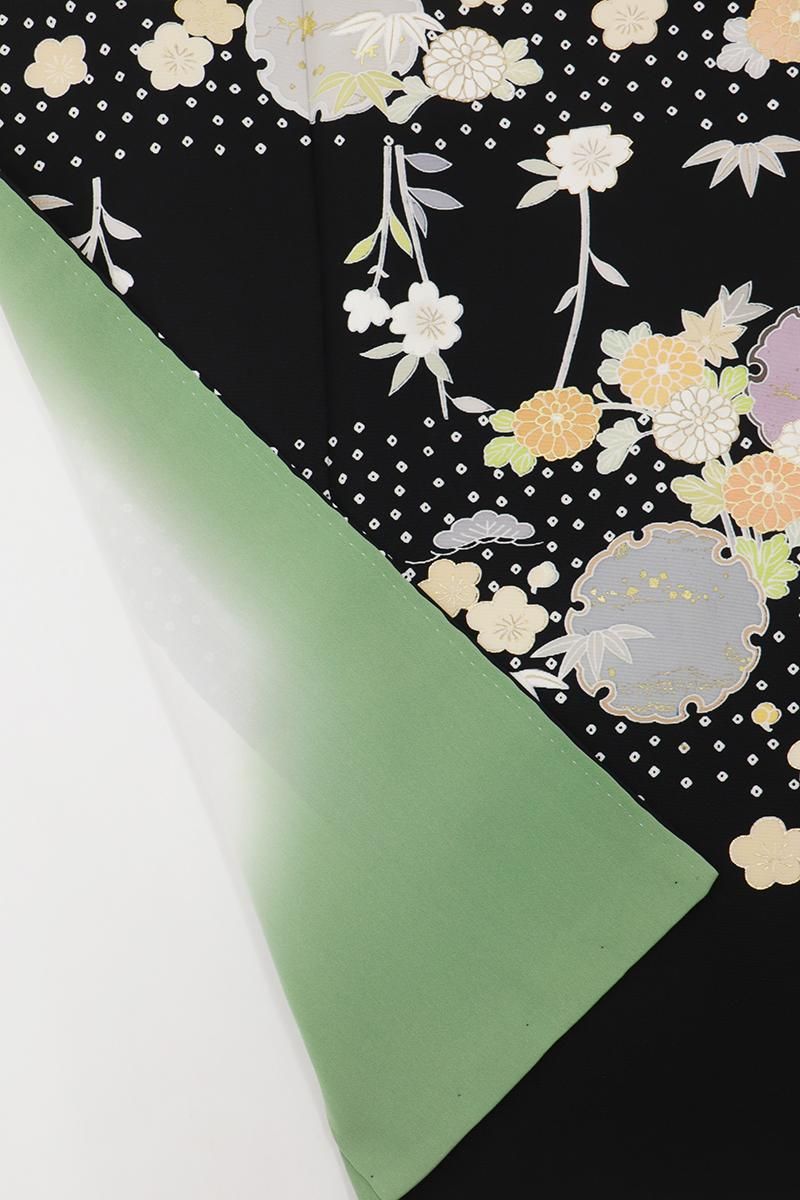 紬　付下げ　摺り疋田　草花 銀座【D-2730】総絞り 小紋 百入茶色 疋田文 - 銀座きもの青木｜長く